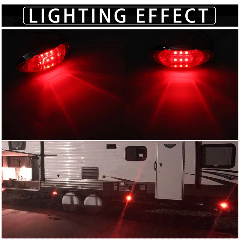 LED Side Marker Indicator Lights Clearance Lamp DC 24V for Truck Trailer Bus