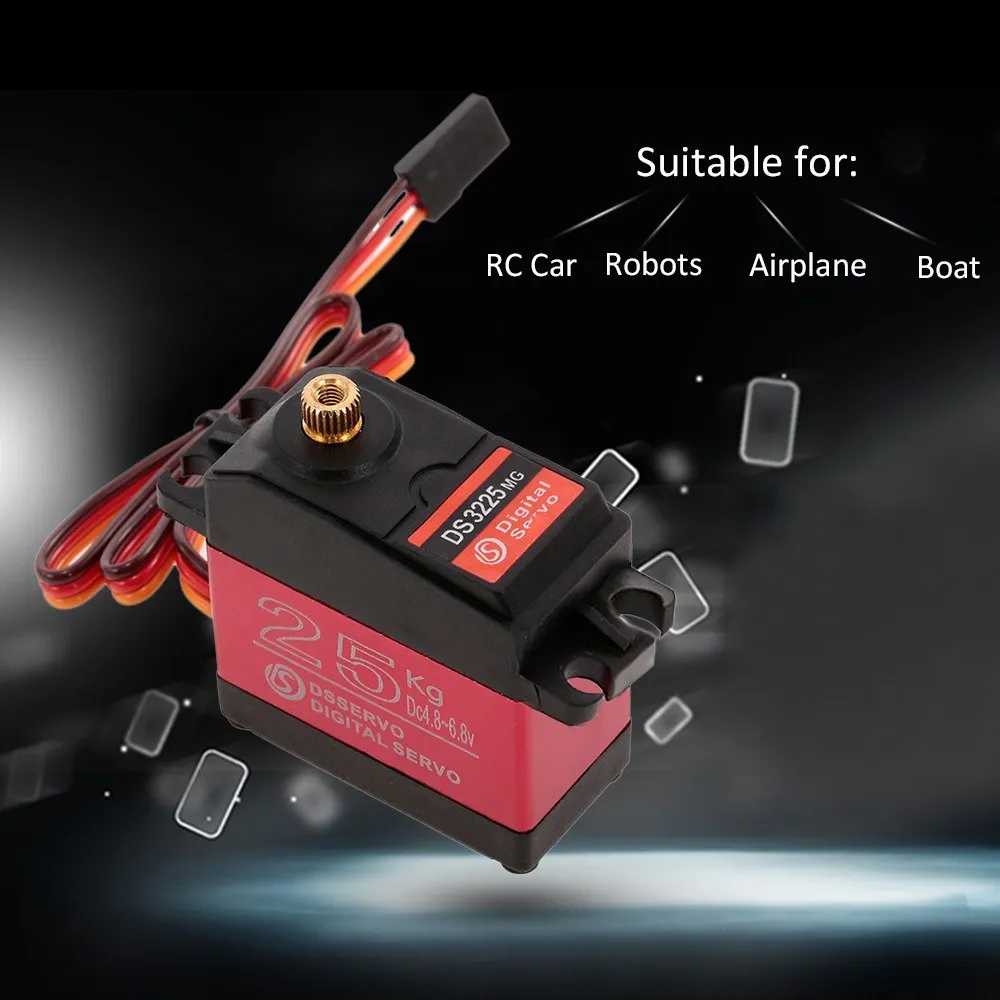 2pcs DSSERVO DS3225 25KG 180 Degree Metal Gear High Torque Waterproof Digital Servo For RC Airplane Robot