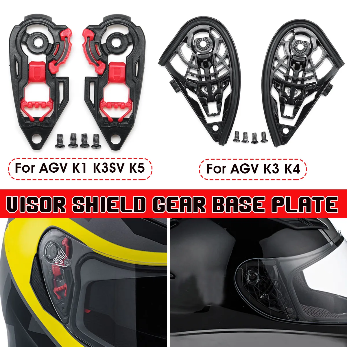 Motorcycle Helmet Visor Shield Base Plate Set For AGV K1 K3SV K5 / K3 K4