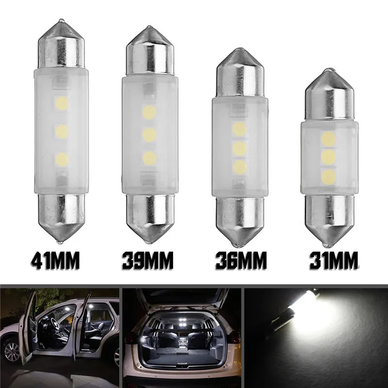 LED Featoon Dome Lights Car Interior Reading Map Lamp License Plate White 31/36/39/41mm LED Featoon Dome Lights Car Interior Reading Map Lamp License Plate White 31/36/39/41mm