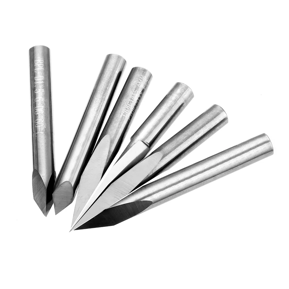Drillpro 6mmシャンク 0.1mmチップ 10/15/20/30/45/60度彫刻ビット CNCツール Drillpro 6mmシャンク 0.1mmチップ 10/15/20/30/45/60度彫刻ビット CNCツール