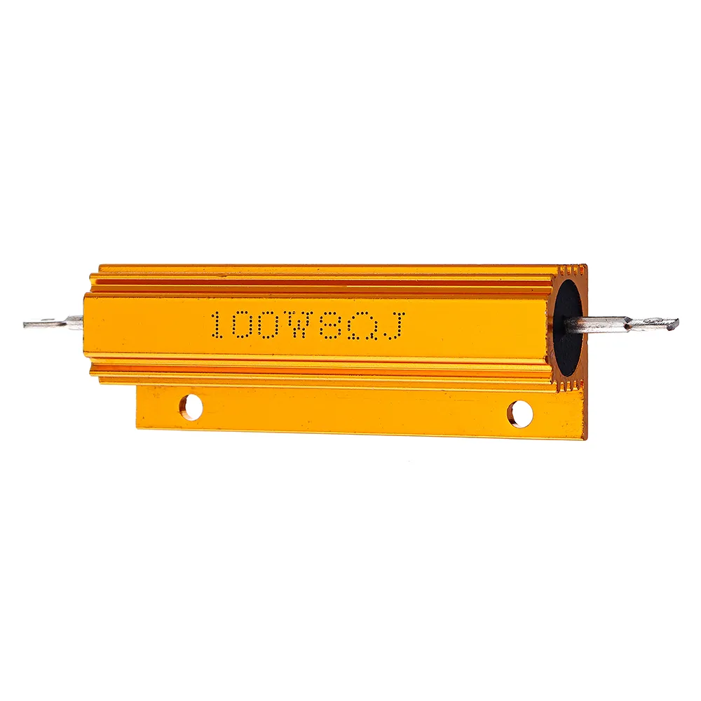 10pcs RX24 100W 8R 8RJ Metal Aluminum Case High Power Resistor Golden Metal Shell Case Heatsink Resistance Resistor 10pcs RX24 100W 8R 8RJ Metal Aluminum Case High Power Resistor Golden Metal Shell Case Heatsink Resistance Resistor