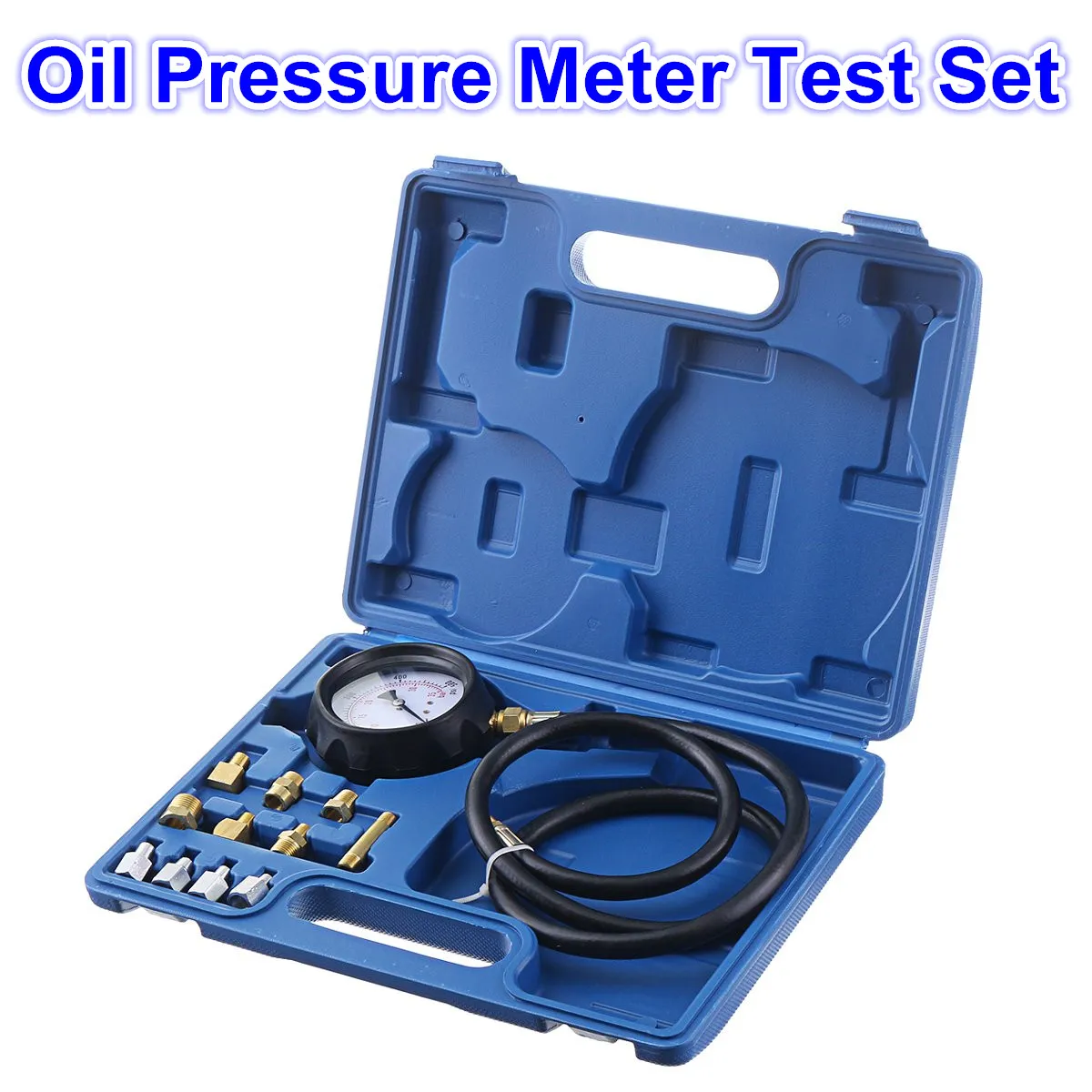 Oil Pressure Meter Test Tool Set Tester Gauge Diesel Petrol Car Garage Accessory