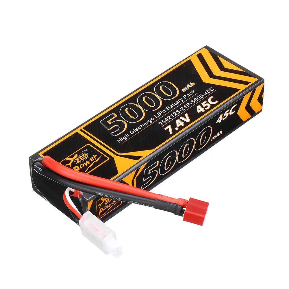 ZOP Power 7.4V 5000mAh 45C 2S Lipo Battery T Plug for 1/10 RC Racing Car ZOP Power 7.4V 5000mAh 45C 2S Lipo Battery T Plug for 1/10 RC Racing Car