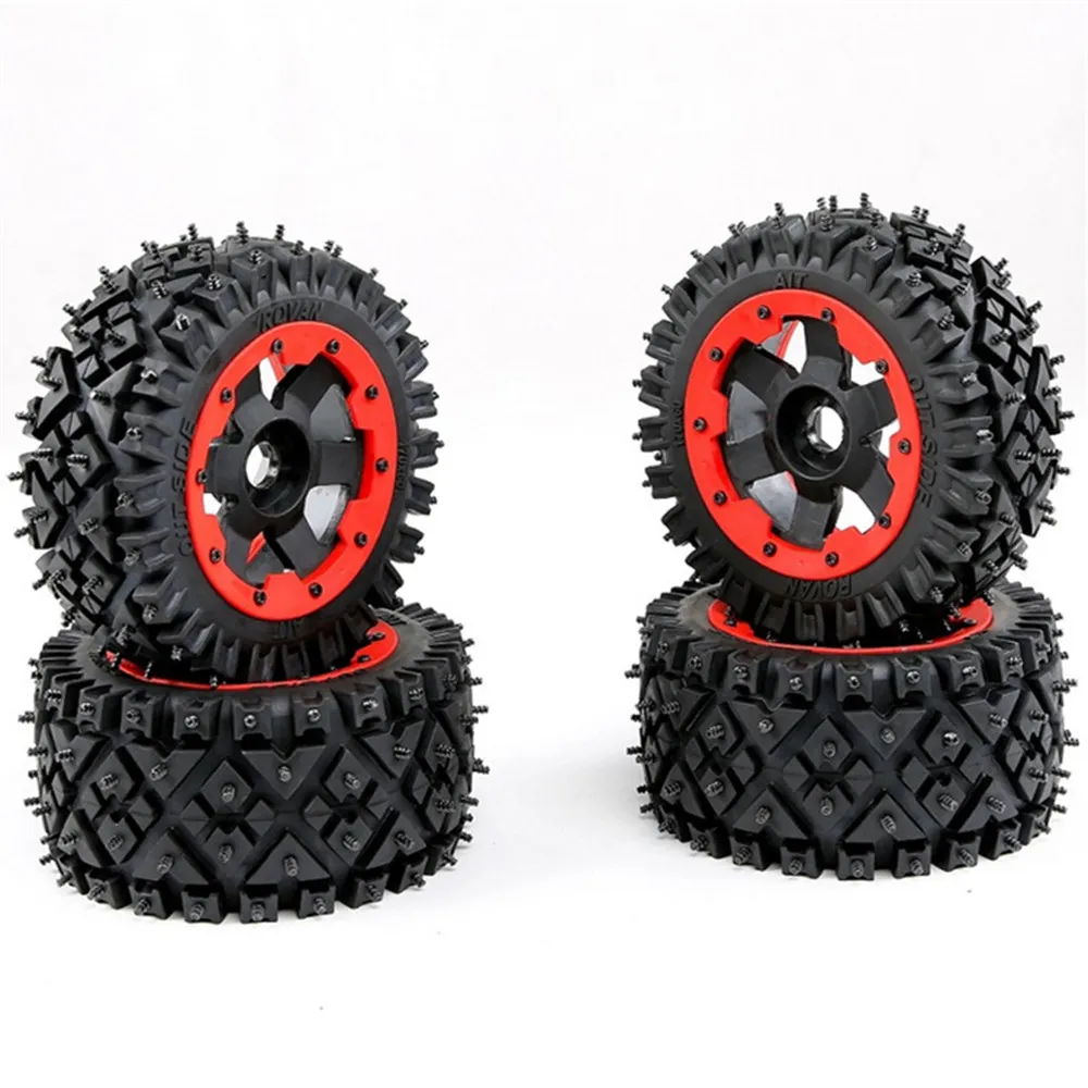 4PCS ROFUN 85321 Front Rear Tires & Wheels for 1/5 HPI KM Baja 5B RC Car Parts