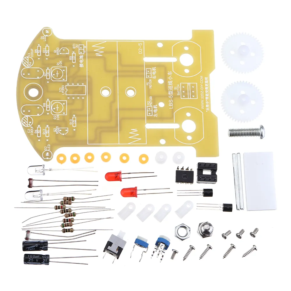 DIY D2-5 Intelligent Tracking Car Kit Streifenwagen Elektronische Produktionskits DIY D2-5 Intelligent Tracking Car Kit Streifenwagen Elektronische Produktionskits