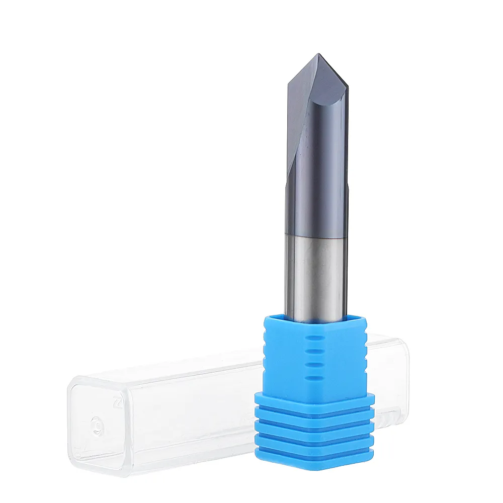 Drillpro 2 Flutes 90 Degree 2-12mm Carbide Chamfering Cutter End Mill HRC45 Milling Cutter