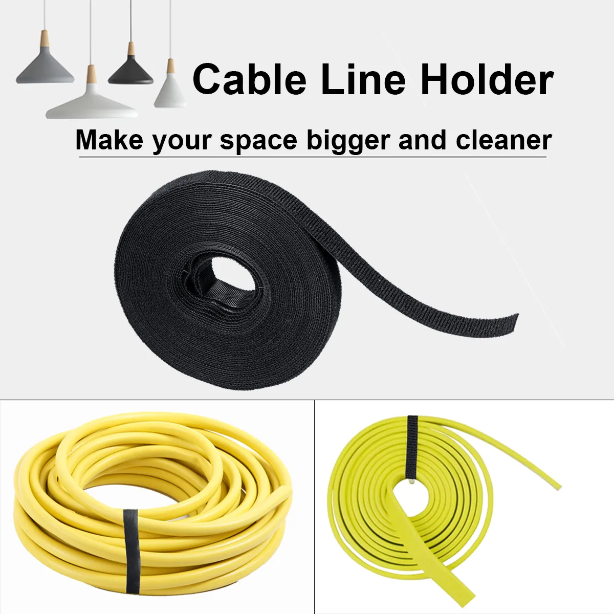 10m Nylon Cable Ties Wrap Ties Fastening Cables Wire Cable Line Holder Winder Clip
