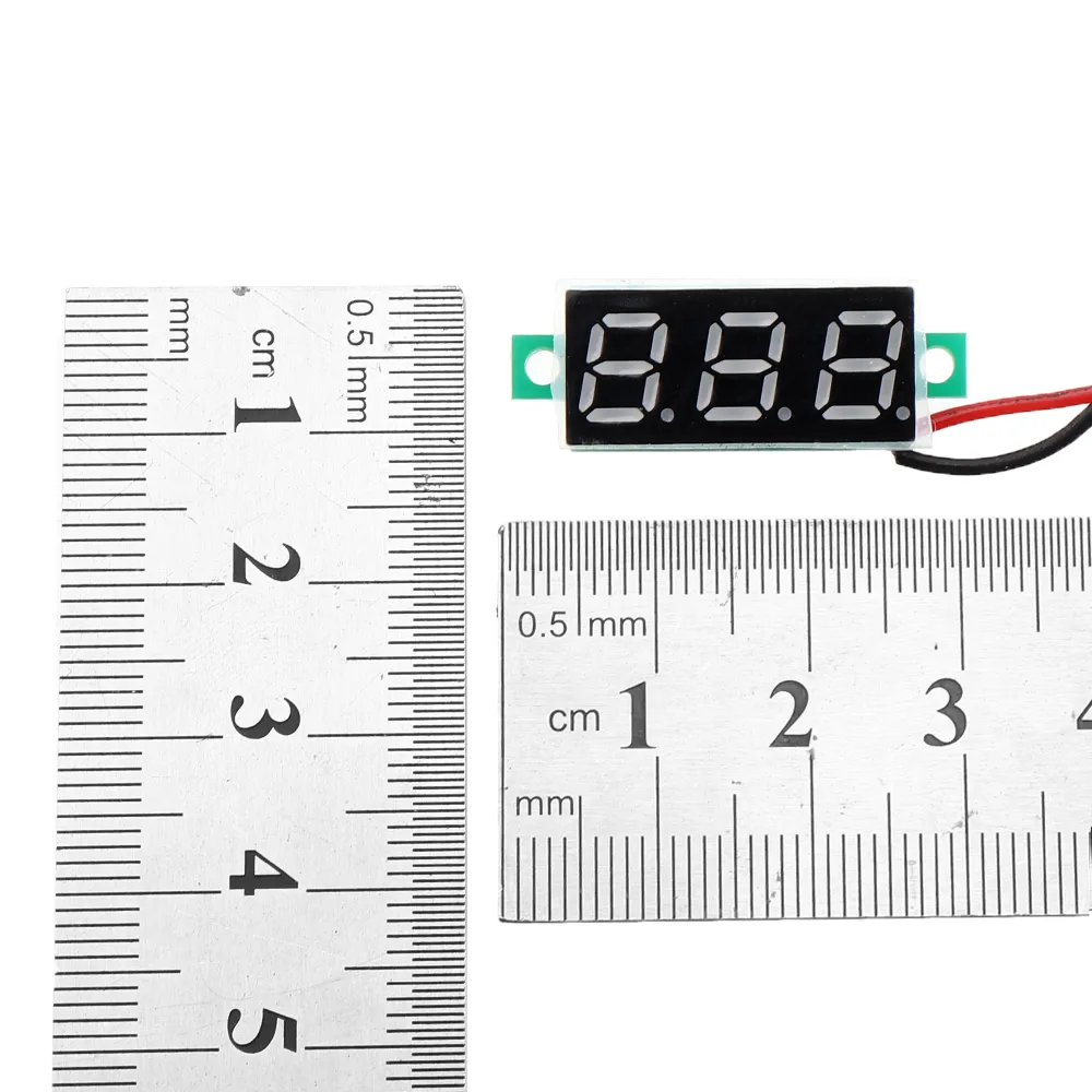3pcs 0.28 Inch Two-wire 2.5-30V Digital Red Display DC Voltmeter Adjustable Voltage Meter