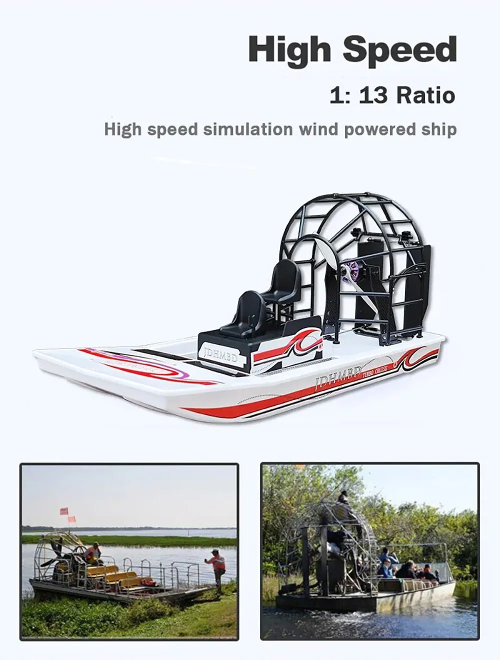 GARTT 2.4G High Speed 55km/h Swamp Air RC Boat Snow Beach Water Vehicle Models