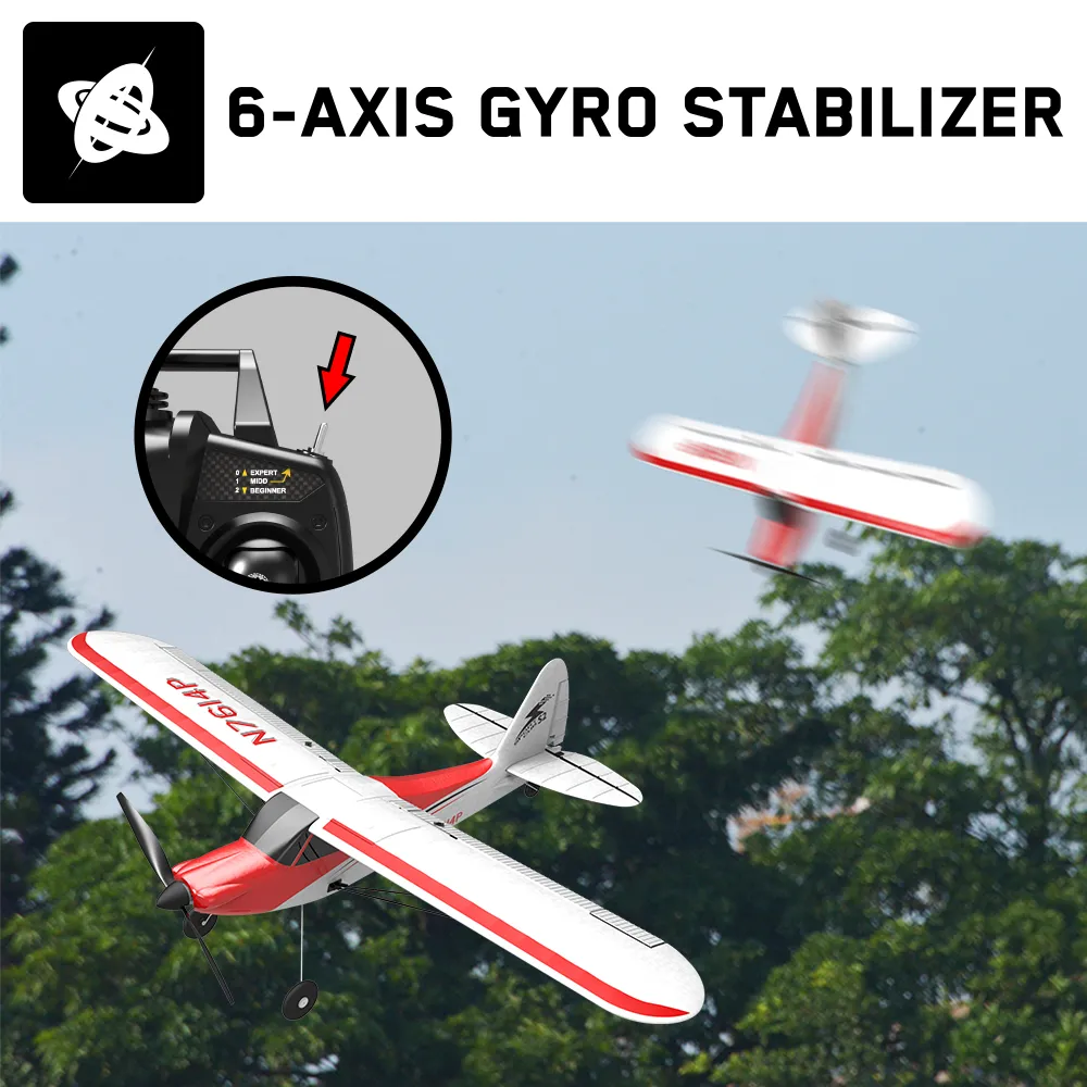 VolantexRC Sport Cub 500 761-4 500mm Wingspan 4CH One-Key Aerobatic Beginner Trainer RC Glider Airplane RTF Built In 6-Axis Gyro