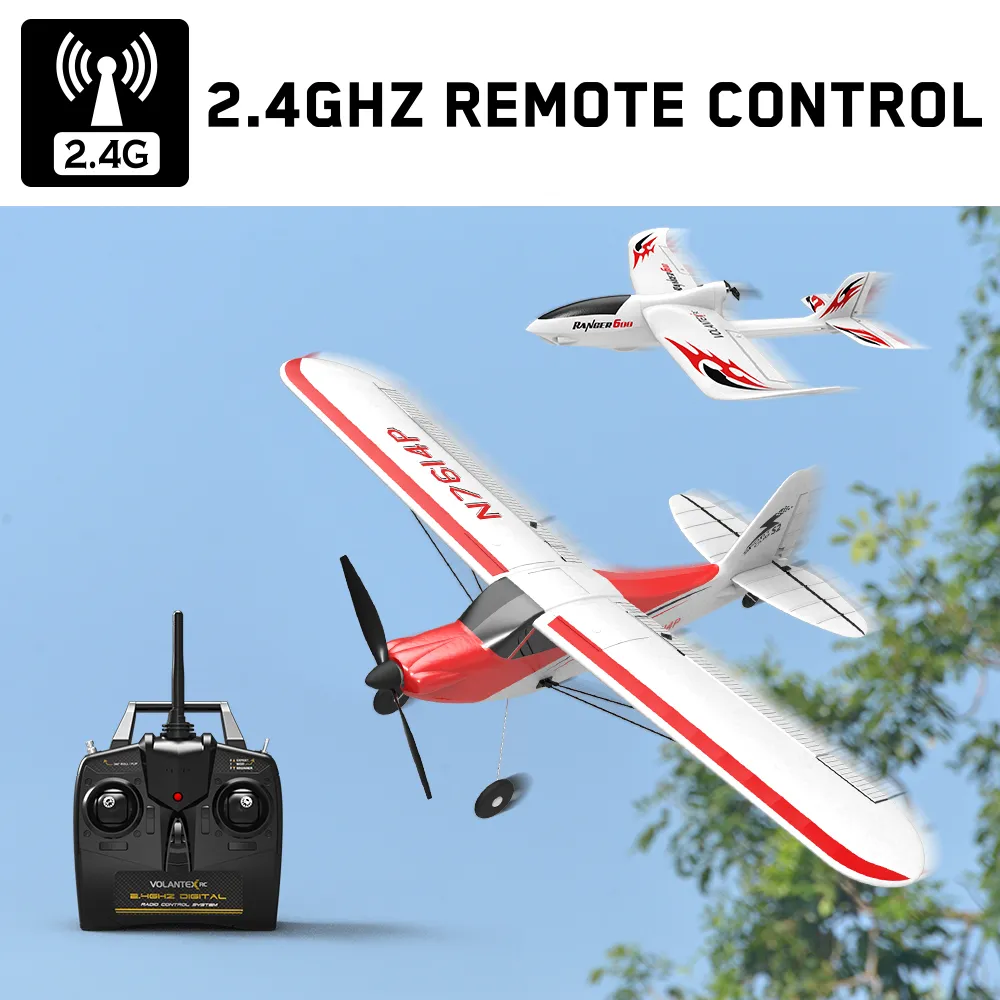 VolantexRC Sport Cub 500 761-4 500mm Wingspan 4CH One-Key Aerobatic Beginner Trainer RC Glider Airplane RTF Built In 6-Axis Gyro