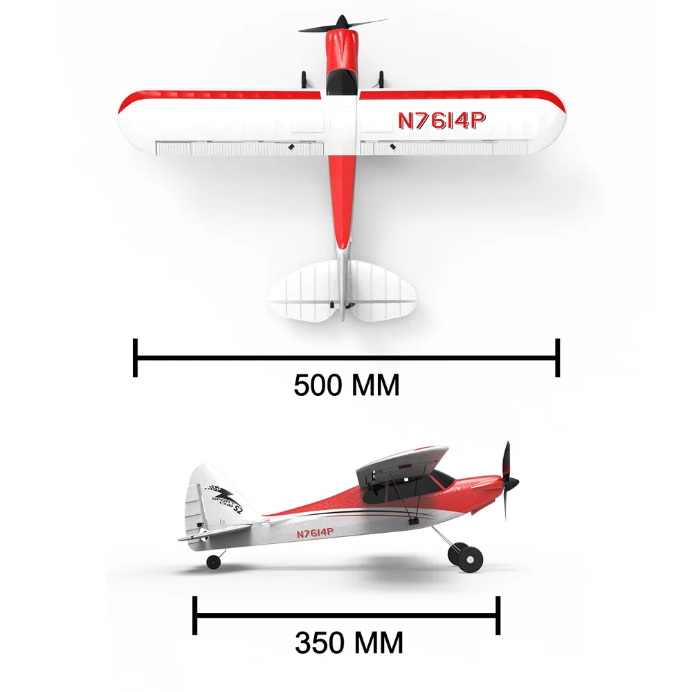 VolantexRC Sport Cub 500 761-4 500mm Wingspan 4CH One-Key Aerobatic Beginner Trainer RC Glider Airplane RTF Built In 6-Axis Gyro