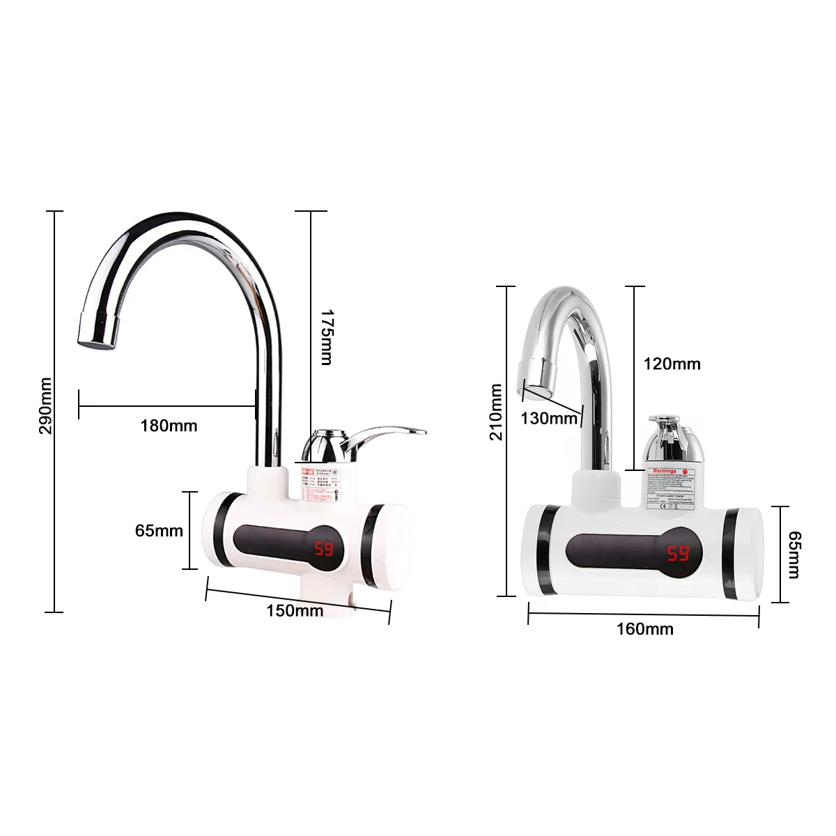 3000W 2 IN 1 Instant Electric Water Heater Faucet Fast Heating LED Display 220V
