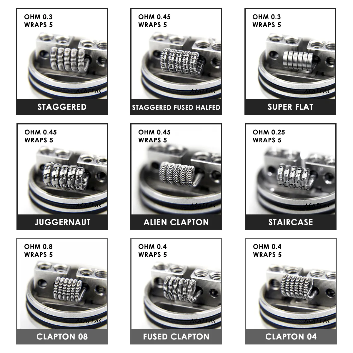 Akattak Kontel Fancy Heating Wire Clapton Finished Heating Wire Resistor