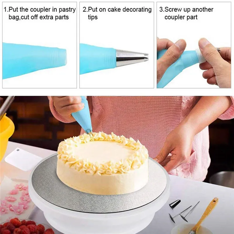 72Pcs Cake Decorating Kit With Case Baking Mold Supplies Tools Set Storage Case Cooking Glove