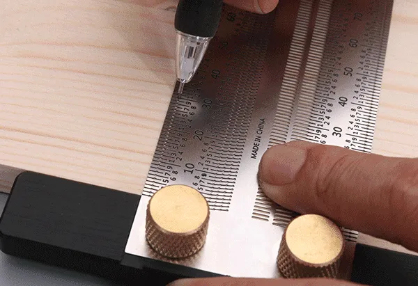 Drillpro 200/300/400mm Stainless Steel Precision Marking T Ruler Hole Positioning Measuring Ruler Woodworking Scriber Scribing Tool Drillpro 200/300/400mm Stainless Steel Precision Marking T Ruler Hole Positioning Measuring Ruler Woodworking Scriber Scribing Tool