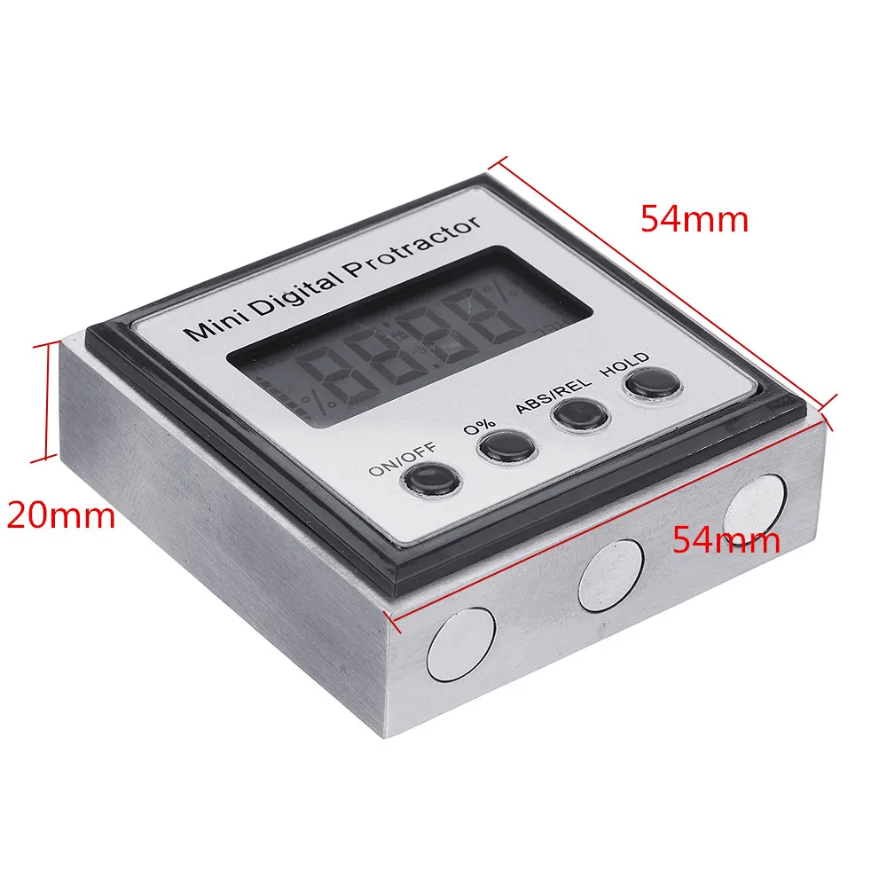 Drillpro Stainless Steel 360 Degree Mini Digital Protractor Inclinometer Electronic Level Box Magnetic Base Measuring Tools