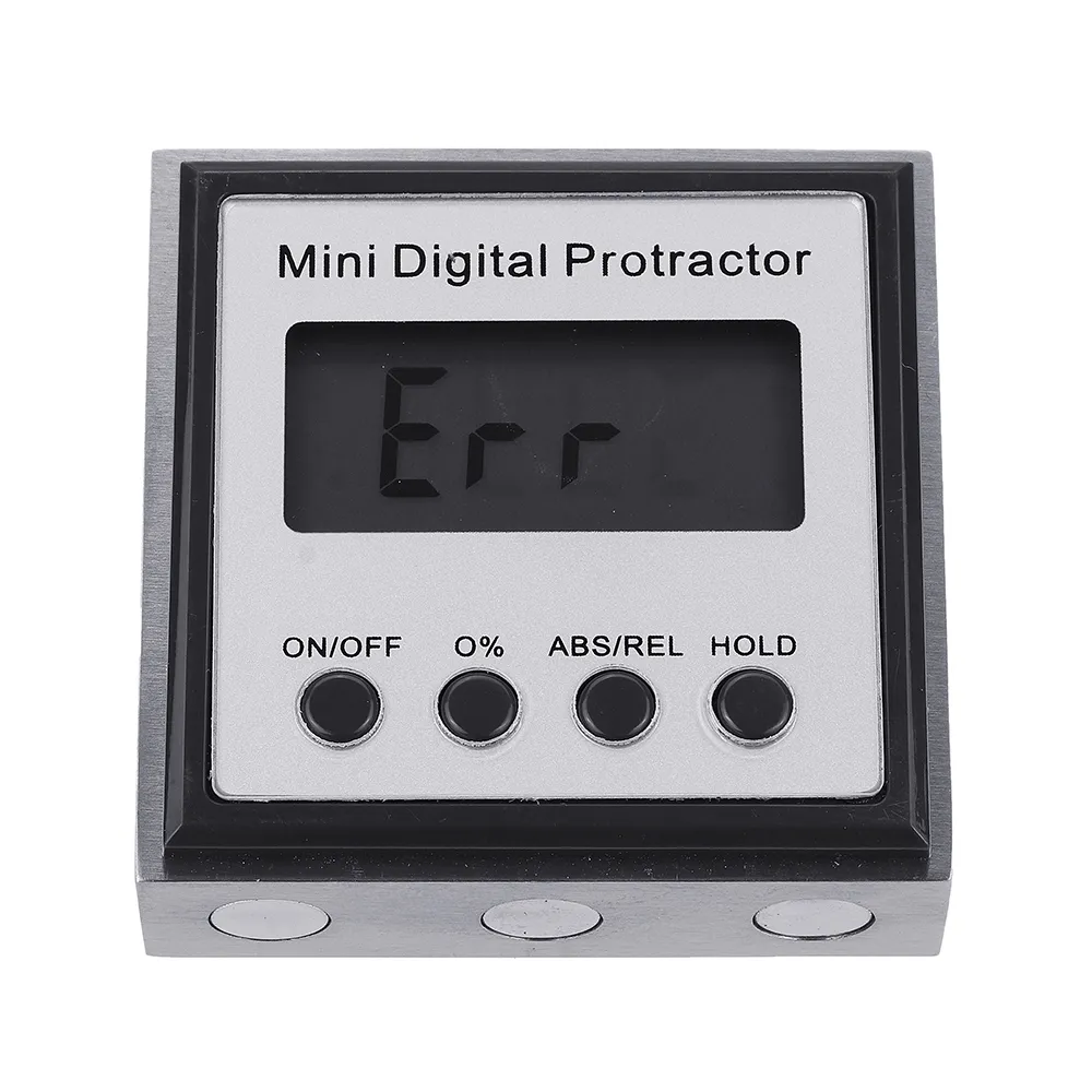 Drillpro Stainless Steel 360 Degree Mini Digital Protractor Inclinometer Electronic Level Box Magnetic Base Measuring Tools