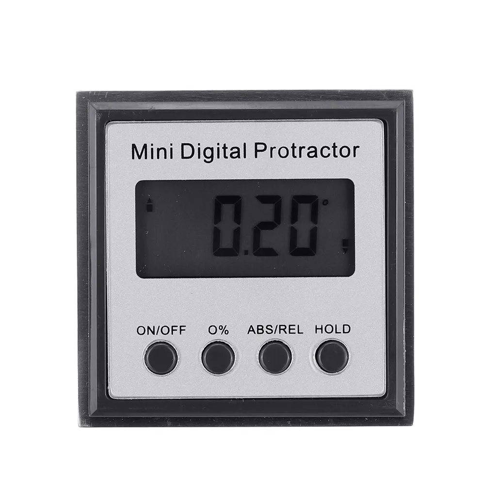 Drillpro Stainless Steel 360 Degree Mini Digital Protractor Inclinometer Electronic Level Box Magnetic Base Measuring Tools