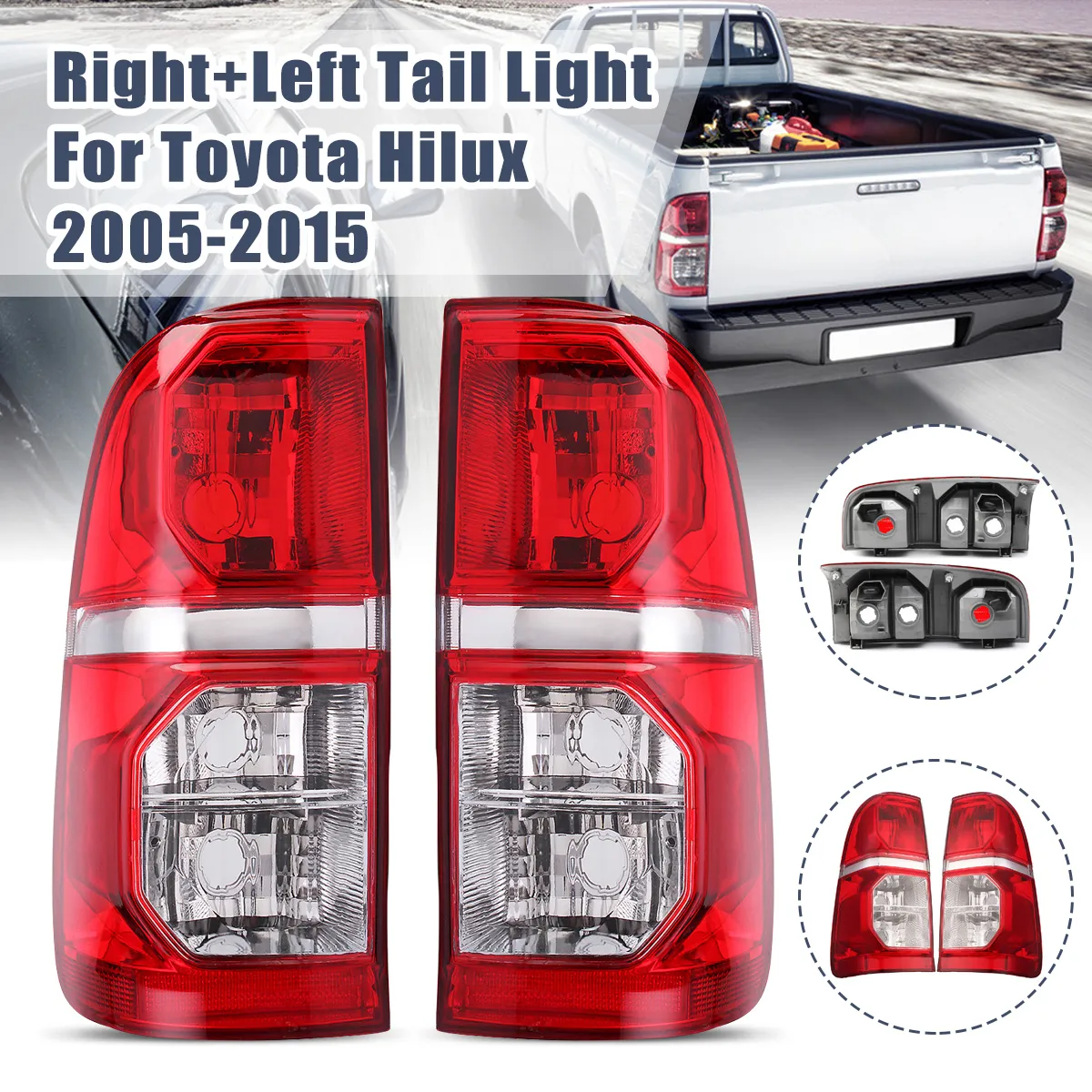 Car Rear Left/Right Tail Light Brake Lamp Red withou Bulb For Toyota Hilux 2005-2015
