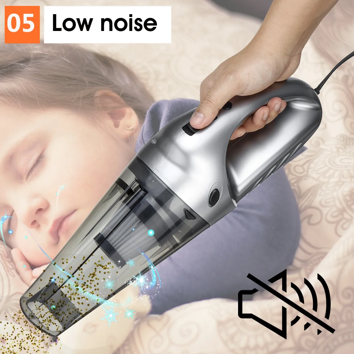 120W Portable Auto Car Handheld Vacuum Cleaner Duster Wet & Dry Dirt Suction with LED Light