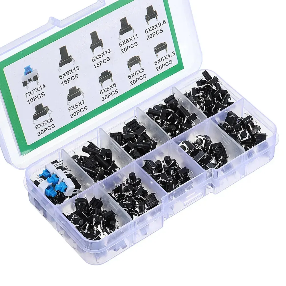 900Pcs 10 Werte Taktile Push Button Switch Mini Momentary Takt Sortiment Kit DIY 900Pcs 10 Werte Taktile Push Button Switch Mini Momentary Takt Sortiment Kit DIY