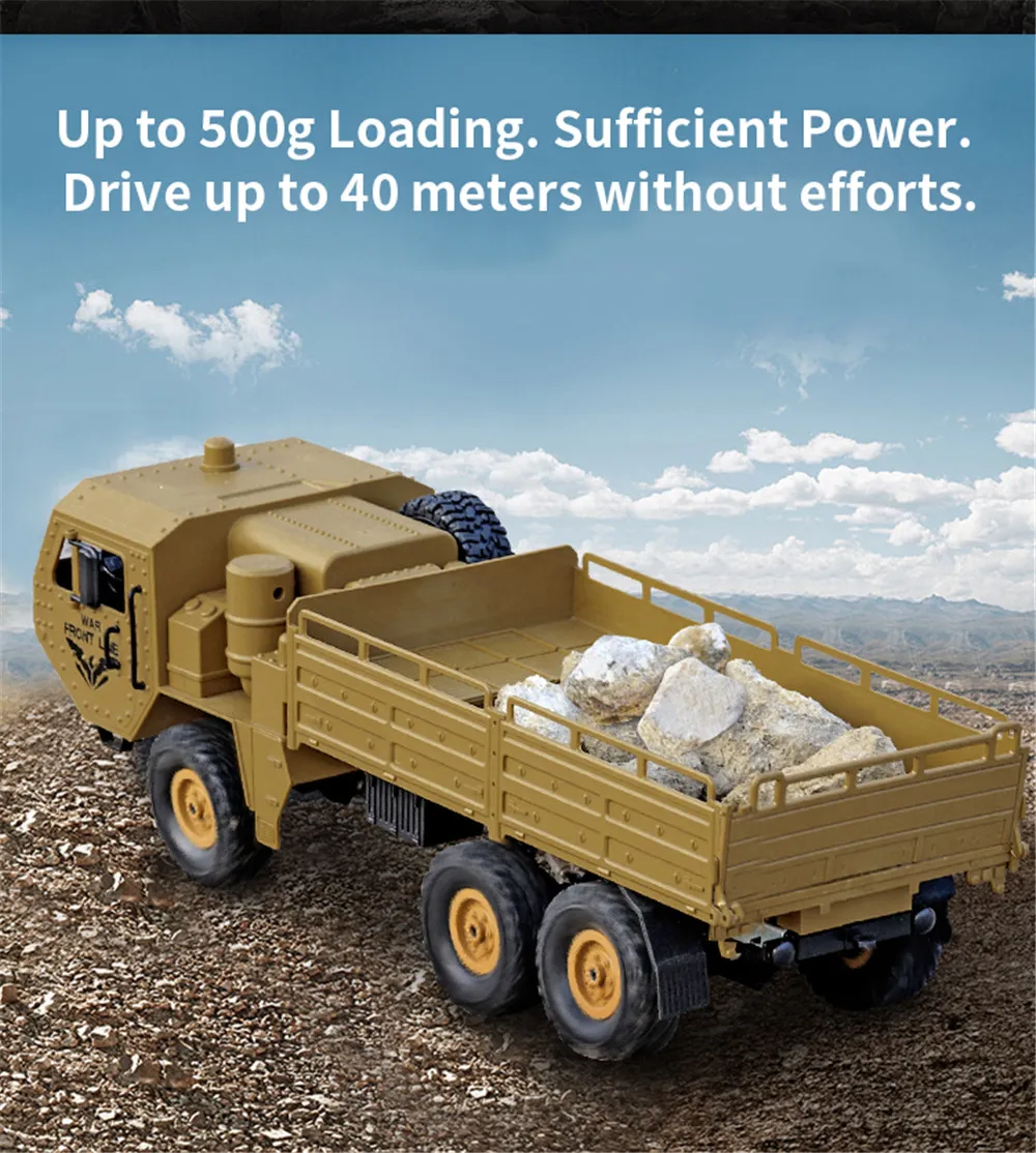 JJRC Q75 1/16 2.4G 6WD RC Car Military Truck Electric Off-Road Vehicles RTR Model