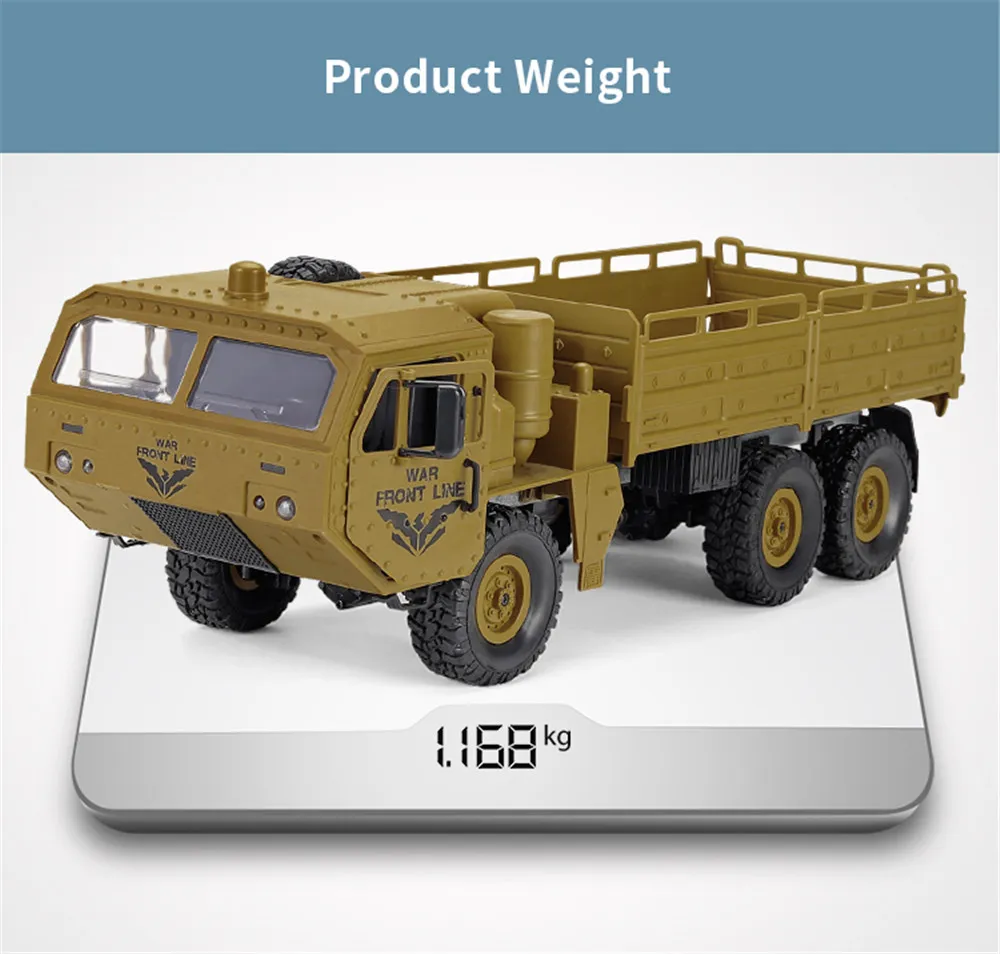JJRC Q75 1/16 2.4G 6WD RC Car Military Truck Electric Off-Road Vehicles RTR Model
