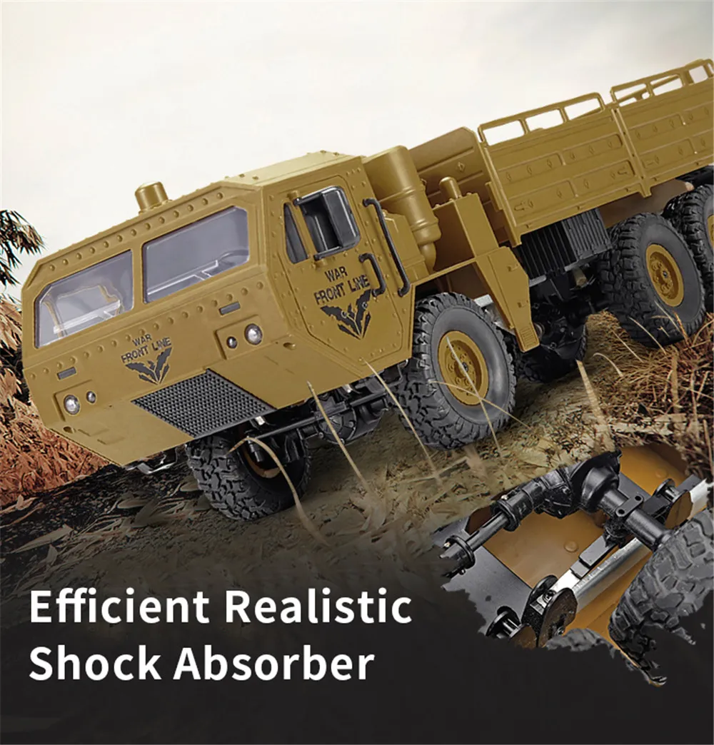JJRC Q75 1/16 2.4G 6WD RC Car Military Truck Electric Off-Road Vehicles RTR Model