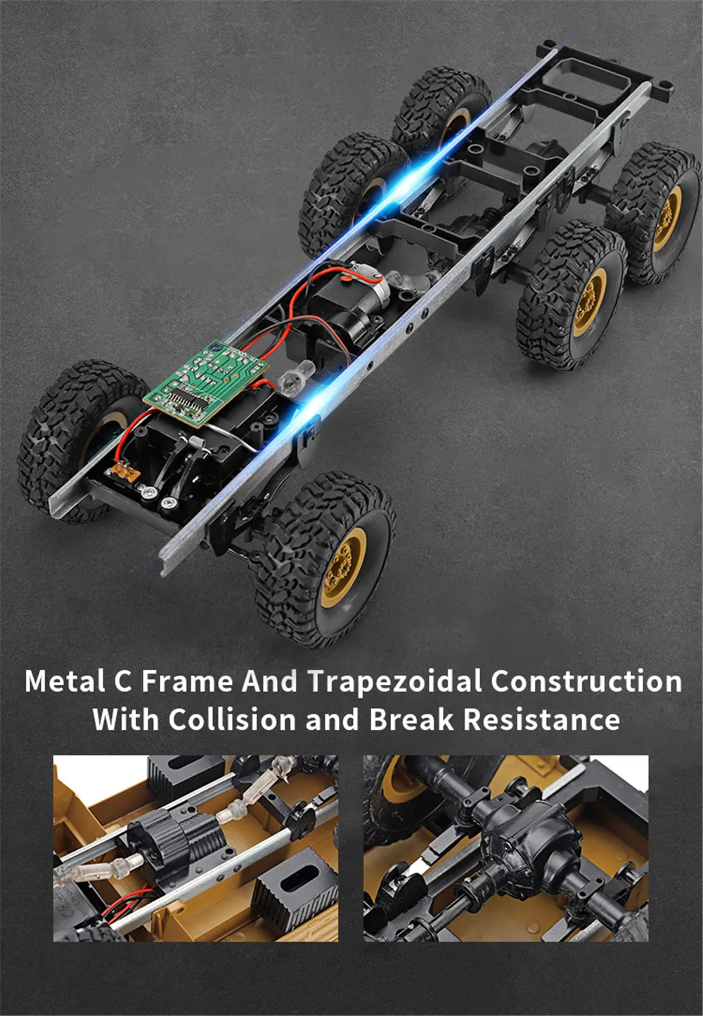 JJRC Q75 1/16 2.4G 6WD RC Car Military Truck Electric Off-Road Vehicles RTR Model