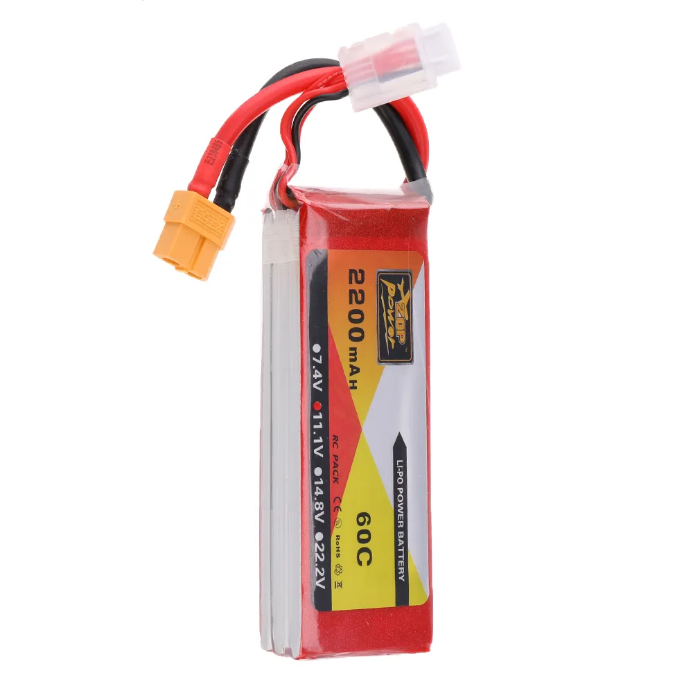 ZOP Power 11.1V 2200mAh 60C 3S Lipo Battery XT60 Plug for RC Quadcopter