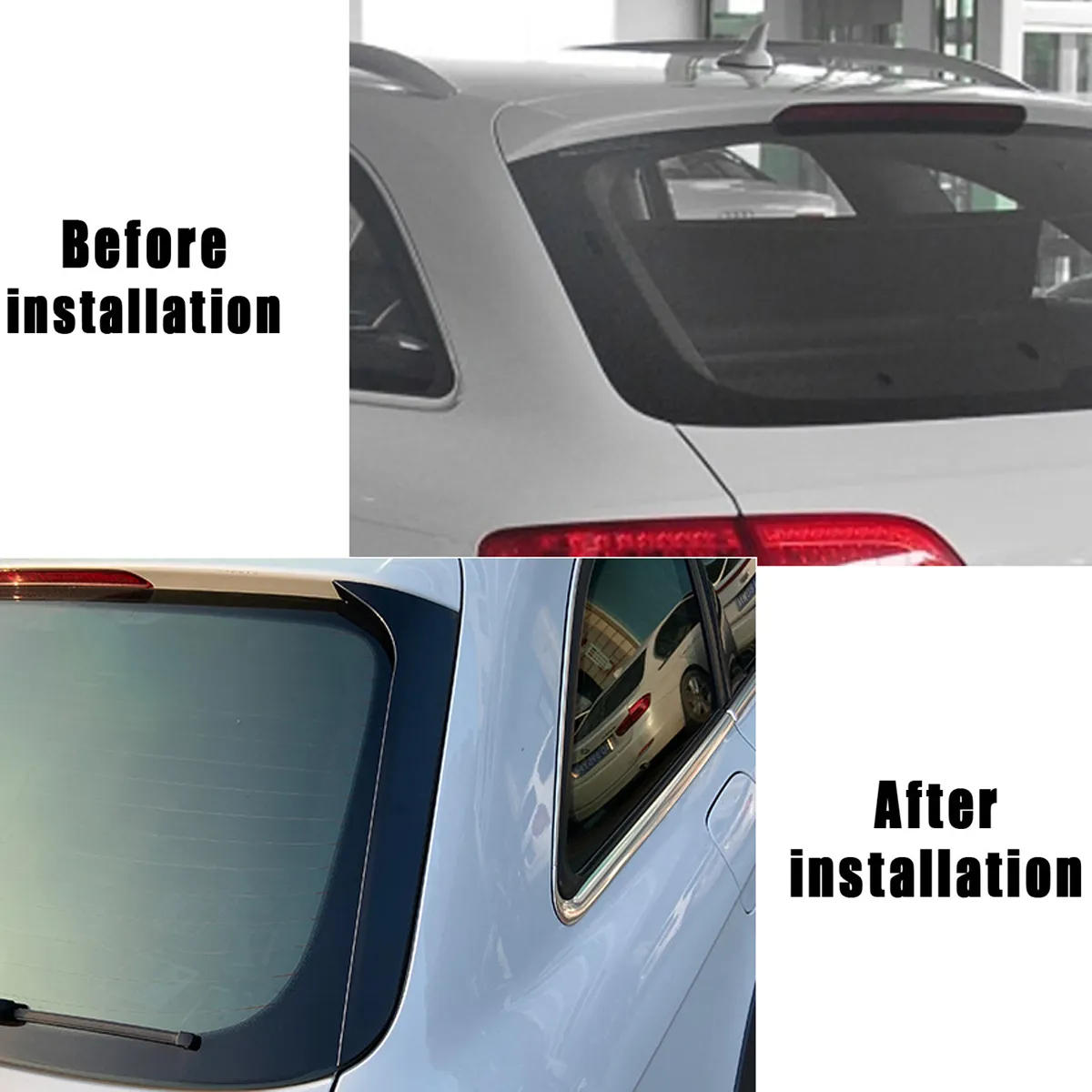 2Pcs Car Rear Window Side Spoiler Spoiler Wing Canard Canards Splitter For Audi A4 B8 Allroad Avant 2009-2016