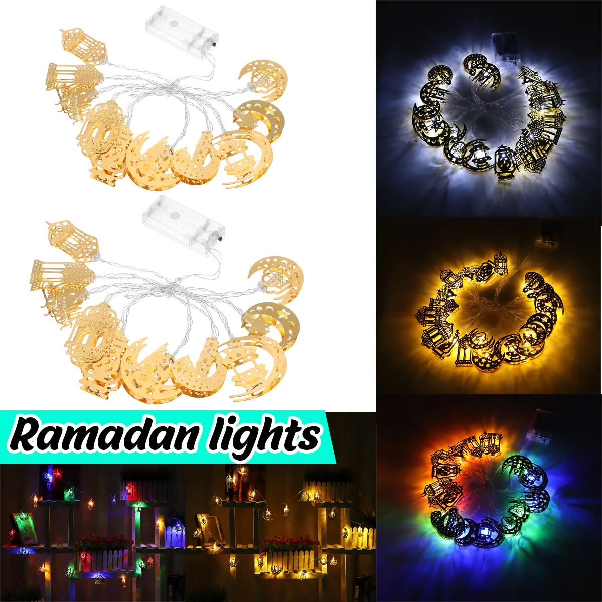 1.65M 3M Ramadan Eid LED Fairy String Light Battery Powered Moroccan Party Hanging Decorative Lamp