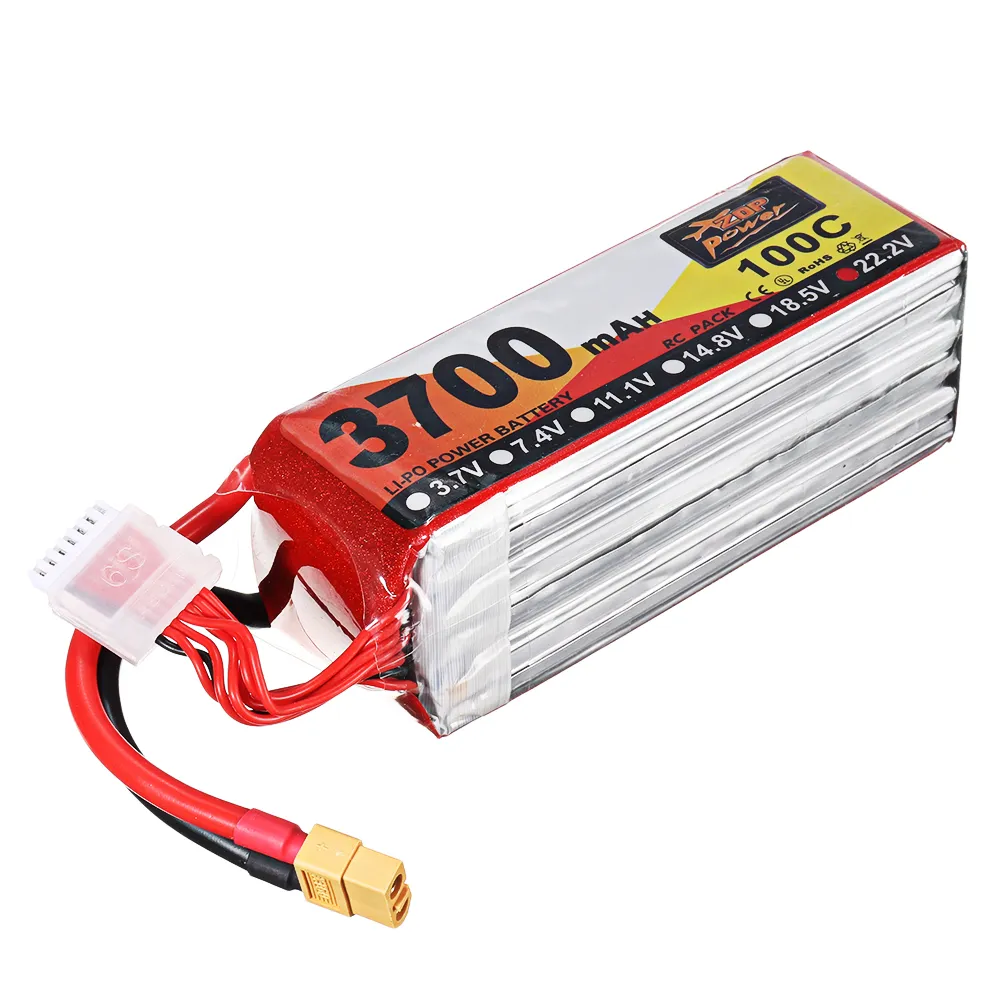 ZOP Power 22.2V 3700mAh 100C 6S Lipo Battery XT60 Plug for for FPV RC Drone ZOP Power 22.2V 3700mAh 100C 6S Lipo Battery XT60 Plug for for FPV RC Drone