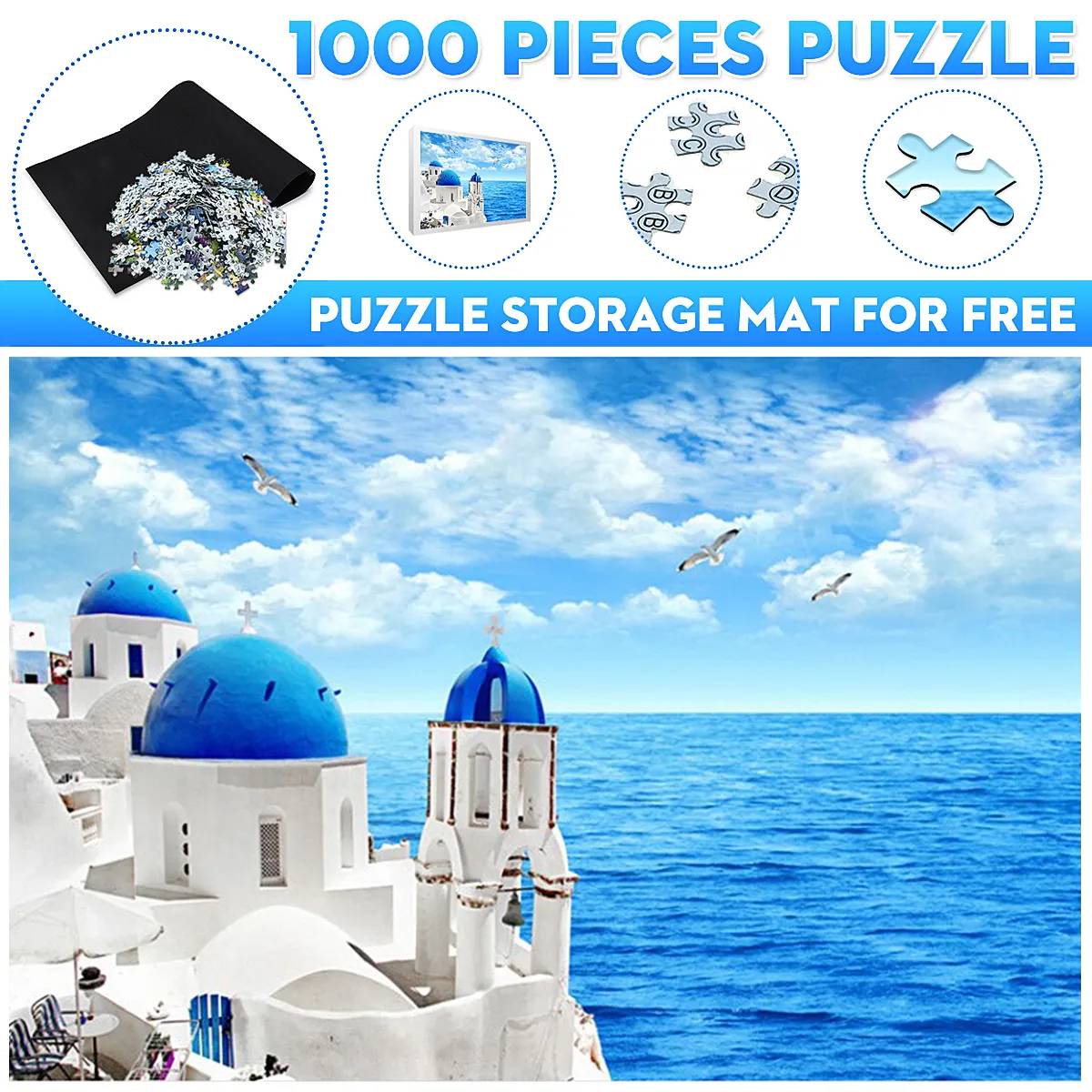 1000 Pieces Jigsaw Puzzle Toy DIY Assembly Paper Puzzle Beautiful Building Landscape Educational Toy