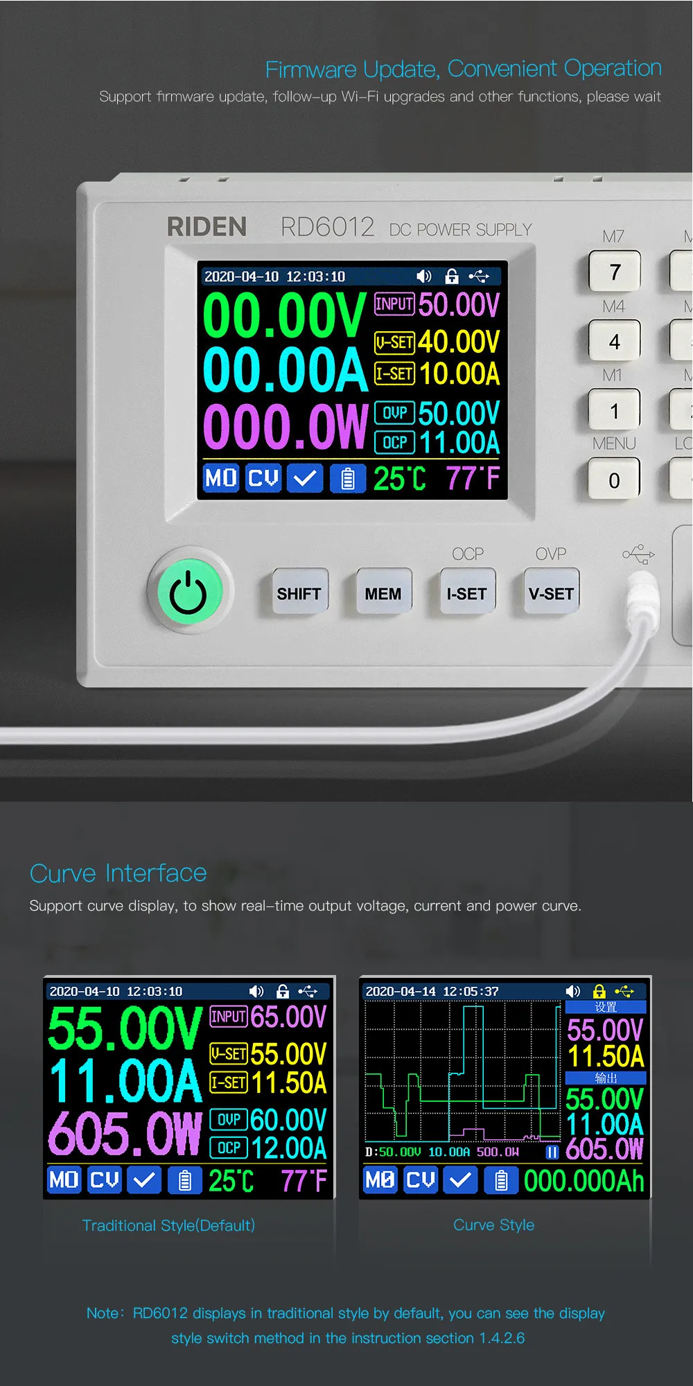 RIDEN® RD6012 RD6012W USB WiFi DC-DC Voltage Current Step Down Power Supply Module Buck Voltage Converter Voltmeter 60V 12A RIDEN® RD6012 RD6012W USB WiFi DC-DC Voltage Current Step Down Power Supply Module Buck Voltage Converter Voltmeter 60V 12A
