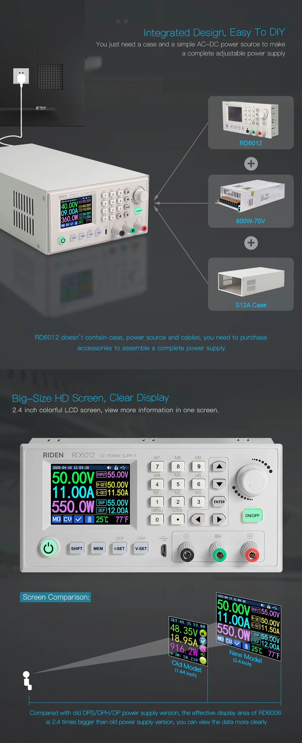 RIDEN® RD6012 RD6012W USB WiFi DC-DC Voltage Current Step Down Power Supply Module Buck Voltage Converter Voltmeter 60V 12A RIDEN® RD6012 RD6012W USB WiFi DC-DC Voltage Current Step Down Power Supply Module Buck Voltage Converter Voltmeter 60V 12A