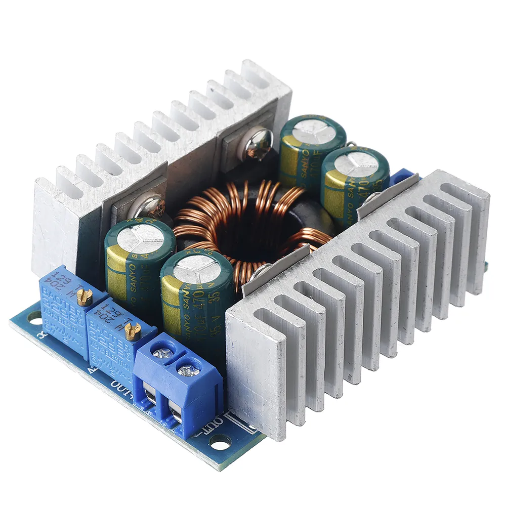 2Pcs Geekcreit® 8A DC5-30V to DC1.25-30V 150KHz Automatic Step Up Step Down Adjustable Power Module Voltage Regulation With Short Circuit / Overtemperature Protection