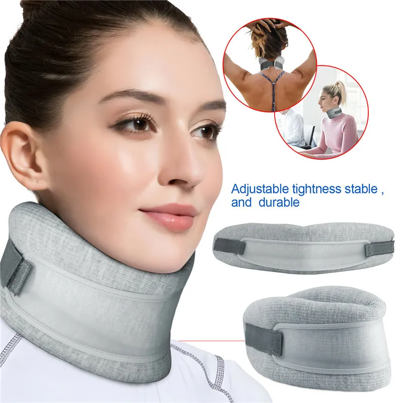 2-in-1 Adjustable Neck Brace Collar Cervical Support Traction Pain Relief Device