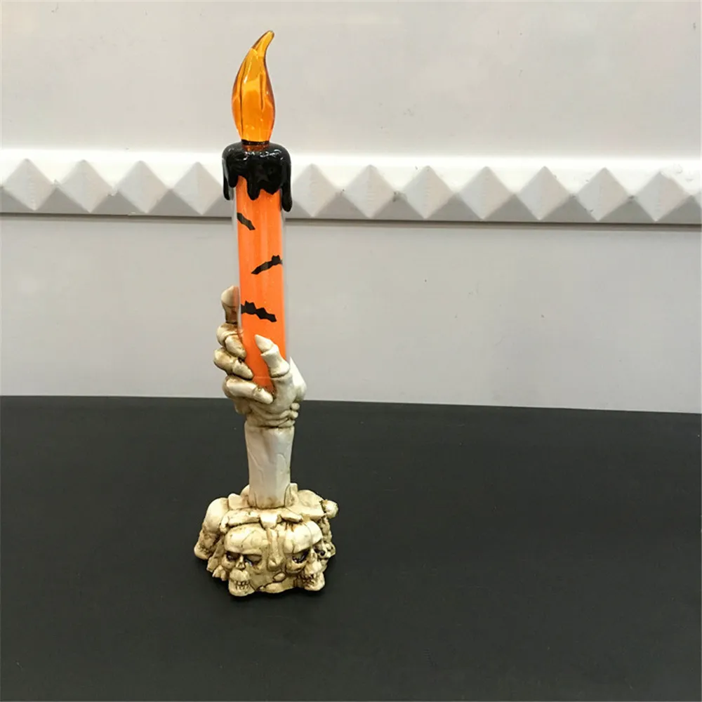 Halloween Light Flameless Plastic Candles Halloween Decoration Props Ghost Light