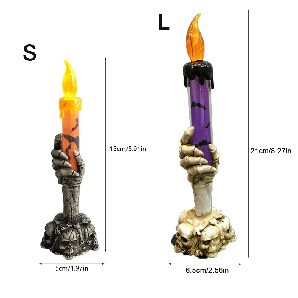 Halloween Light Flameless Plastic Candles Halloween Decoration Props Ghost Light