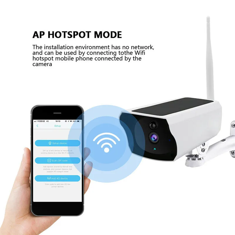1080P HD WIFI Solar Security IP Camera Night Vision Wireless PIR Motion Alarm IP67