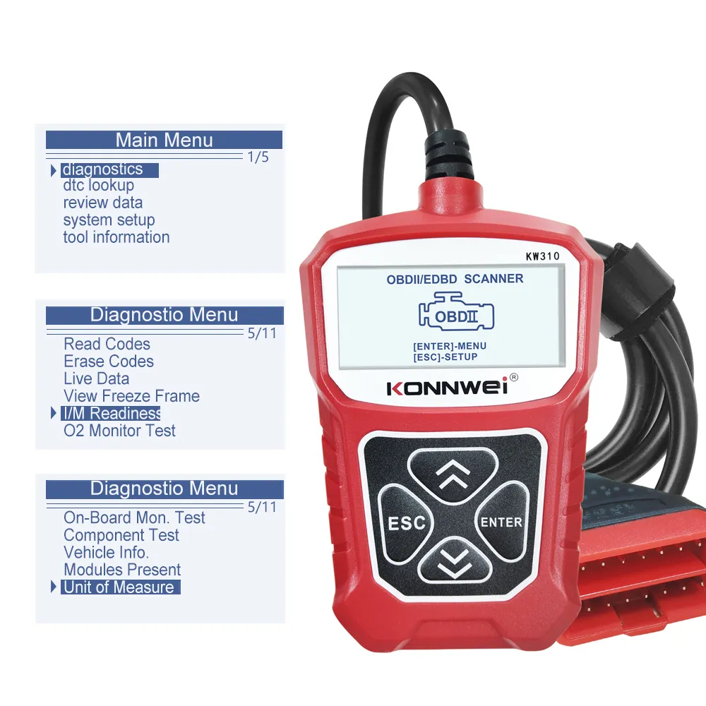 KONNWEI KW310 OBD2 Car Diagnostic Scanner EOBD Scan Tool DTC Engine Code Reader Voltage Test Built-in Speaker KONNWEI KW310 OBD2 Car Diagnostic Scanner EOBD Scan Tool DTC Engine Code Reader Voltage Test Built-in Speaker