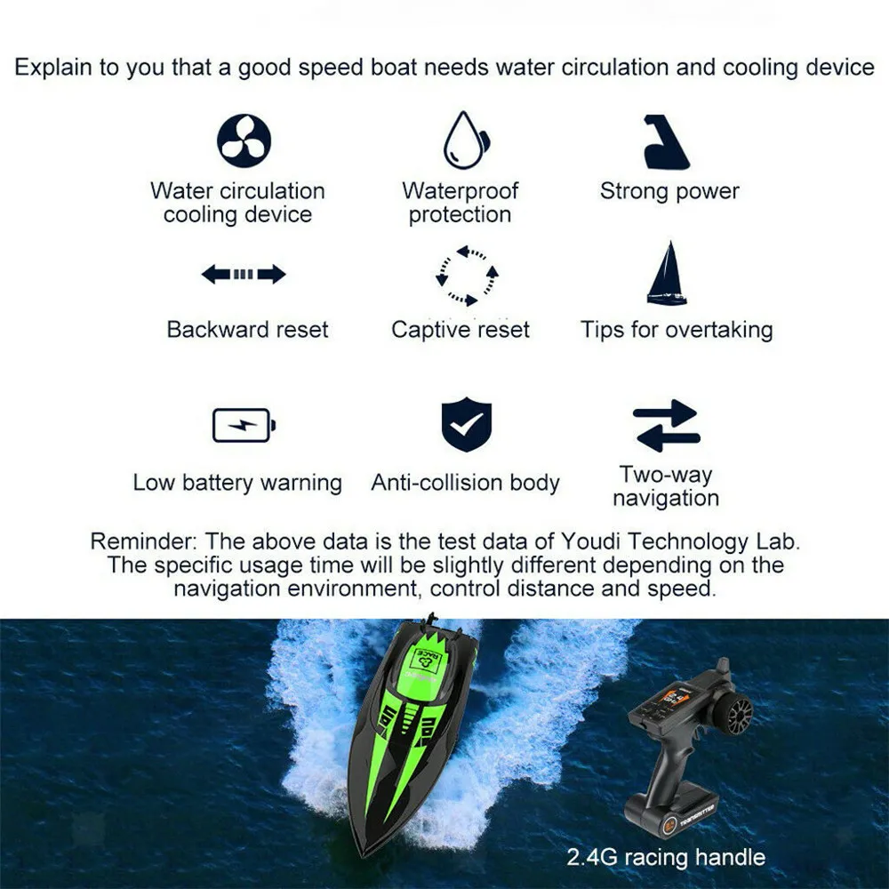 UDIRC UDI908 2.4G 40KM/h Brushless RC Boat Impermeabile con Ripristino Capovolgimento Modello RTR con Sistema di Raffreddamento ad Acqua