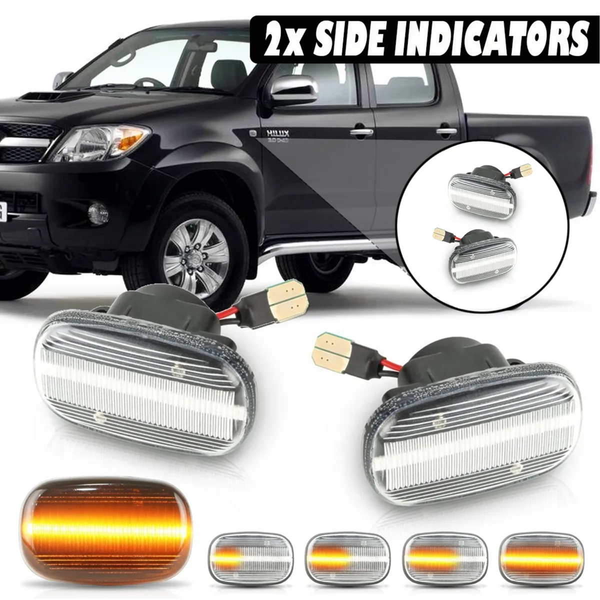 Dynamic LED Side Marker Light Repeater Indicator Lamp Turn Signal Pair For Toyota Dynamic LED Side Marker Light Repeater Indicator Lamp Turn Signal Pair For Toyota