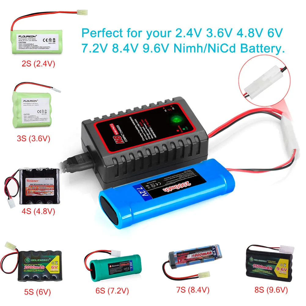 HTRC N8 Battery Charger 20W 2A AC Compact Charger For 2S-8S Nimh/Nicd Battery