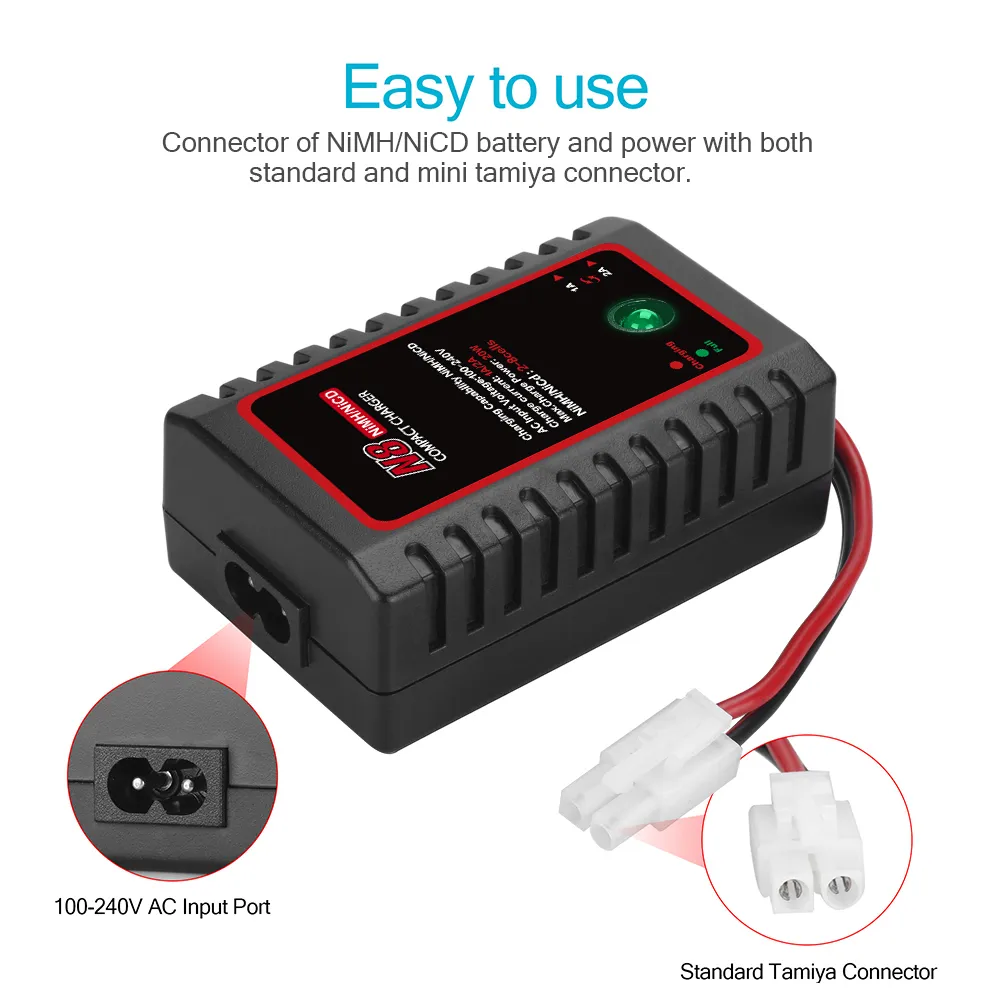 HTRC N8 Battery Charger 20W 2A AC Compact Charger For 2S-8S Nimh/Nicd Battery
