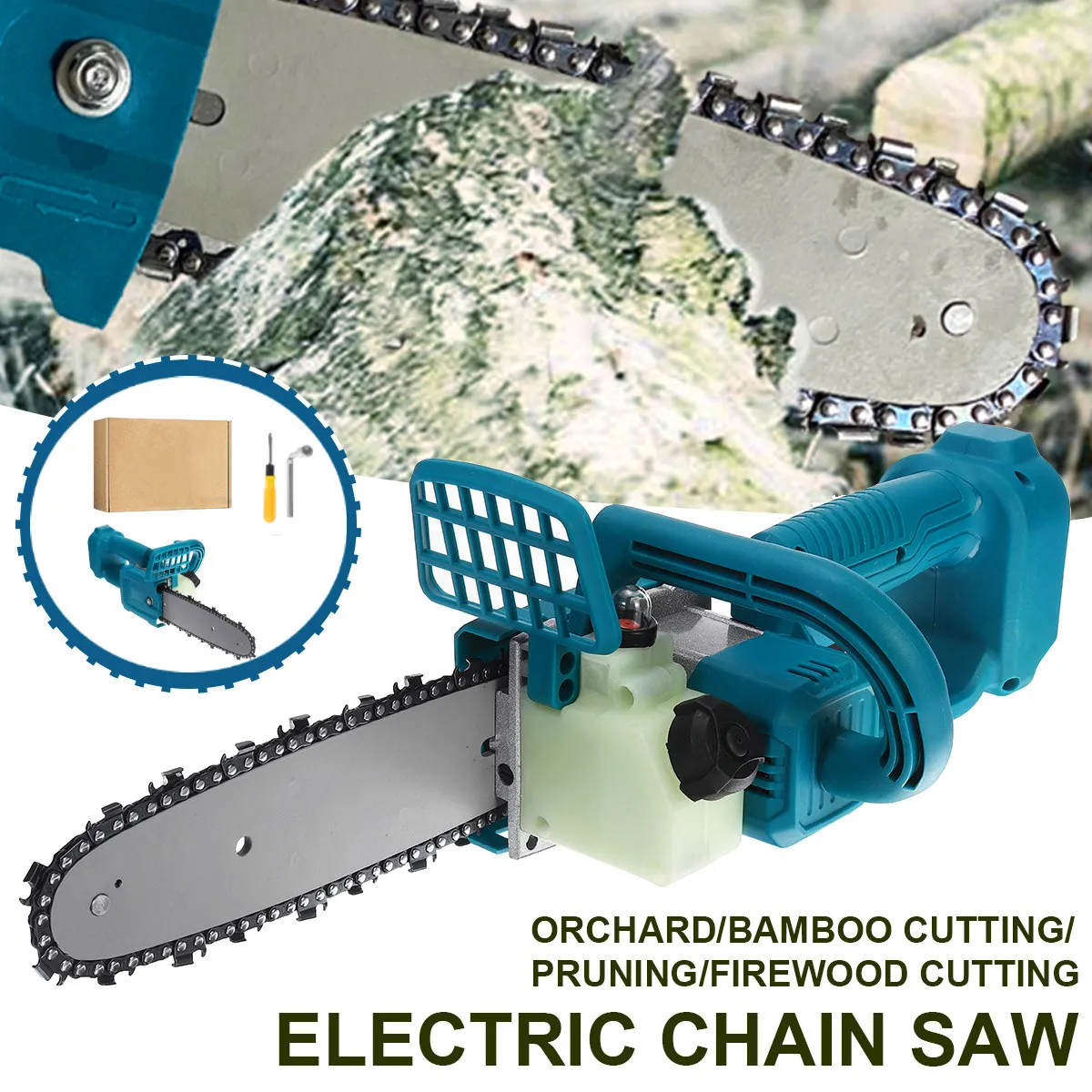 Drillpro 8 Inch Woodworking Electric Chain Saw Portable Wood Cutting Pruning Tool Without Battery Drillpro 8 Inch Woodworking Electric Chain Saw Portable Wood Cutting Pruning Tool Without Battery