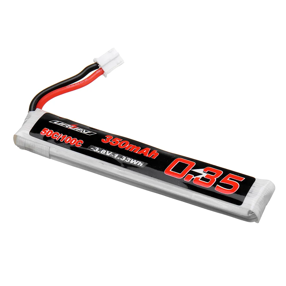 5Pcs URUAV 3.8V 350mAh 50/100C 1S Lipo Battery PH2.0 Plug for RC Racing Drone